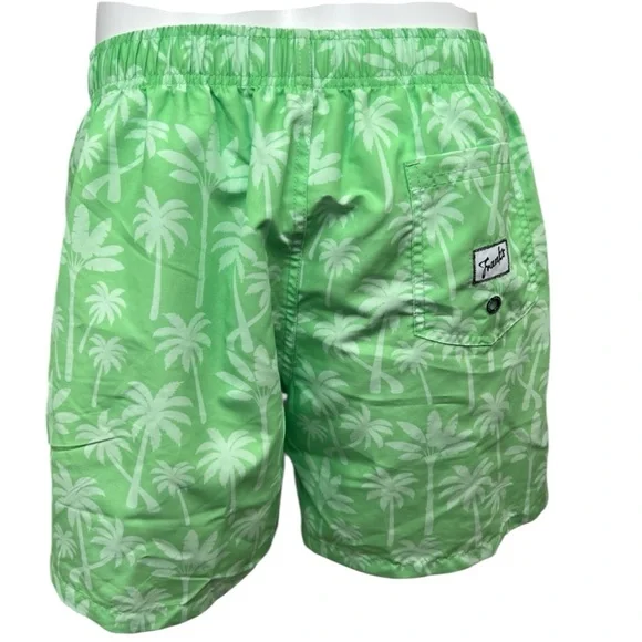 FRANKS mens XL palm tree Sage green print swim shorts trunks w mesh support - Picture 5 of 15